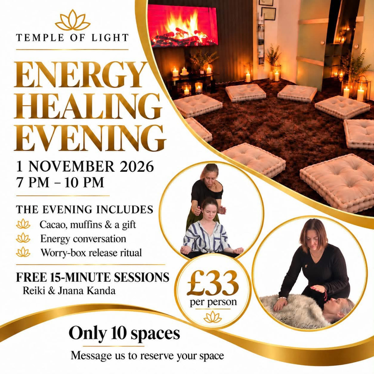 Energy Healing EVENT 1 of November 7pm- 10.pm